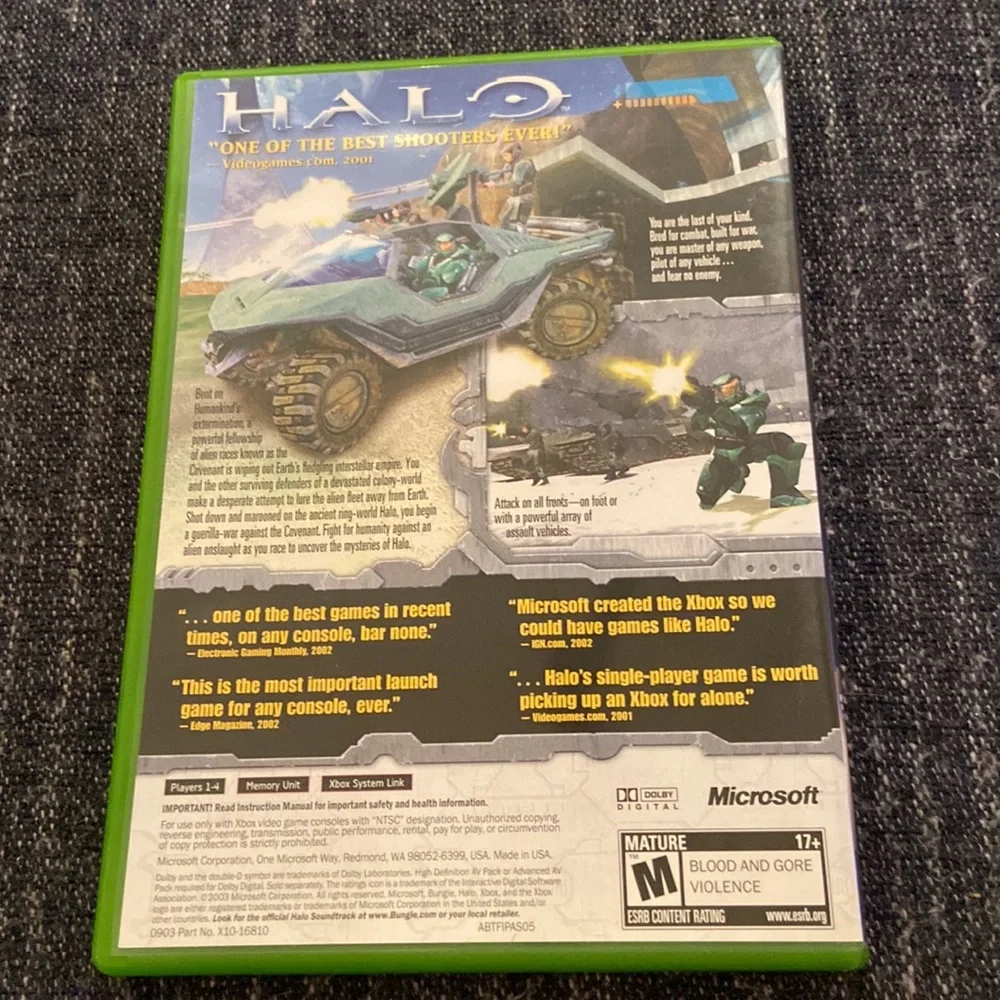 Halo Combat Evolved XBOX Microsoft 2002 (Tested and works)